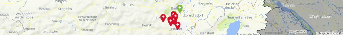 Map view for Pharmacies emergency services nearby Enzesfeld-Lindabrunn (Baden, Niederösterreich)